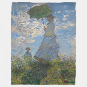 Cobertor De Velo Claude Monet Mulher com um Guarda-Sol Arte Fino
