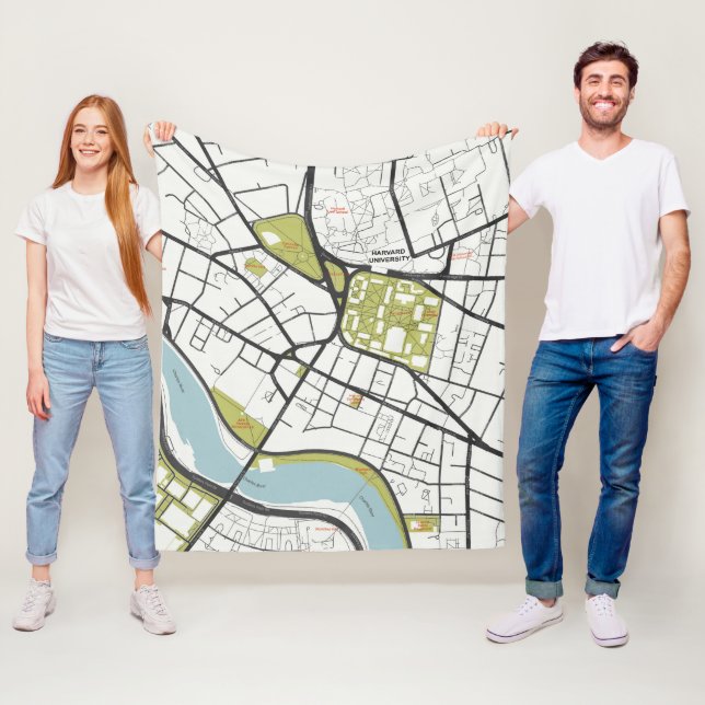 COBERTOR DE VELO CLEAN HARVARD UNIVERSITY MASSACHUSETT MAPA DE DEST (In Situ)