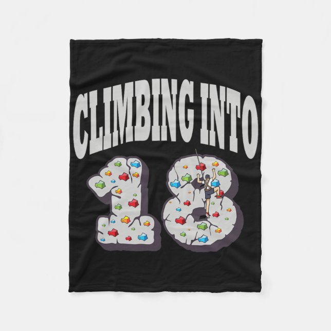Cobertor De Velo Climbing Into 18 Year Old Rock Climbing Birthday  (Frente)