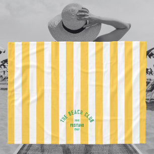 Cobertor De Velo Clube de Praia Crest Yellow Cabana Stripe Monogram