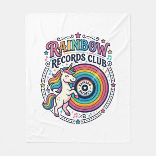 Cobertor De Velo Clube de Registros de Arco-íris de Unicórnio Fundo