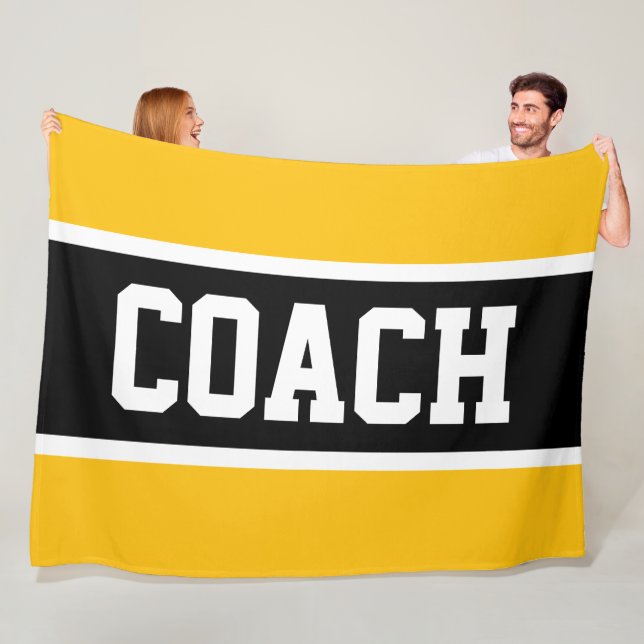 Cobertor De Velo COACH Amarelo Laranja Preto Branco Listras Atlétic (In Situ)