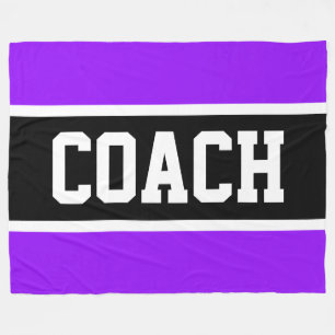 Cobertor De Velo COACH Preto Roxo Branco Listras Atléticas Destacad