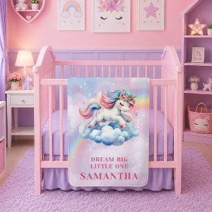 Cobertor De Velo Cobertorzinho Bebê Unicórnio Rosa Roxo Brilhante D