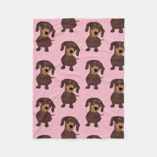 Cobertor De Velo Cobertura bonito do velo do rosa do Dachshund