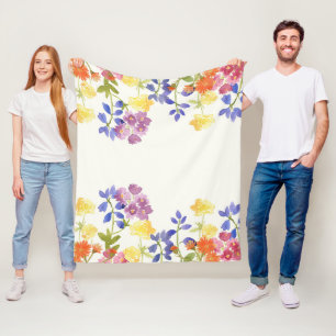 Cobertor De Velo Cobertura colorida do velo da Aquarela das flores