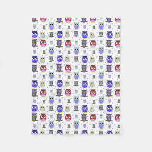 Cobertor De Velo Cobertura colorida do velo das corujas dos