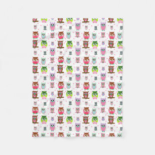 Cobertor De Velo Cobertura colorida doce do velo das corujas dos