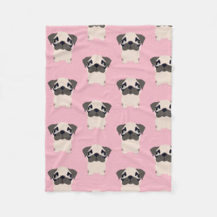 Cobertor De Velo Cobertura cor-de-rosa bonito do Pug