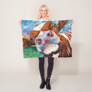 Cobertor De Velo Cobertura curiosa da vaca