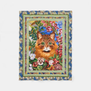 Cobertor De Velo Cobertura da arte do gato da flor de Louis Wain do