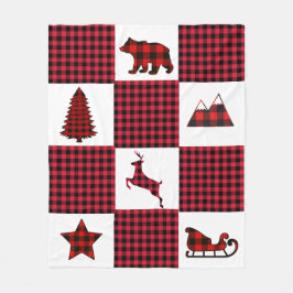 Cobertor De Velo Cobertura da xadrez do búfalo do Natal