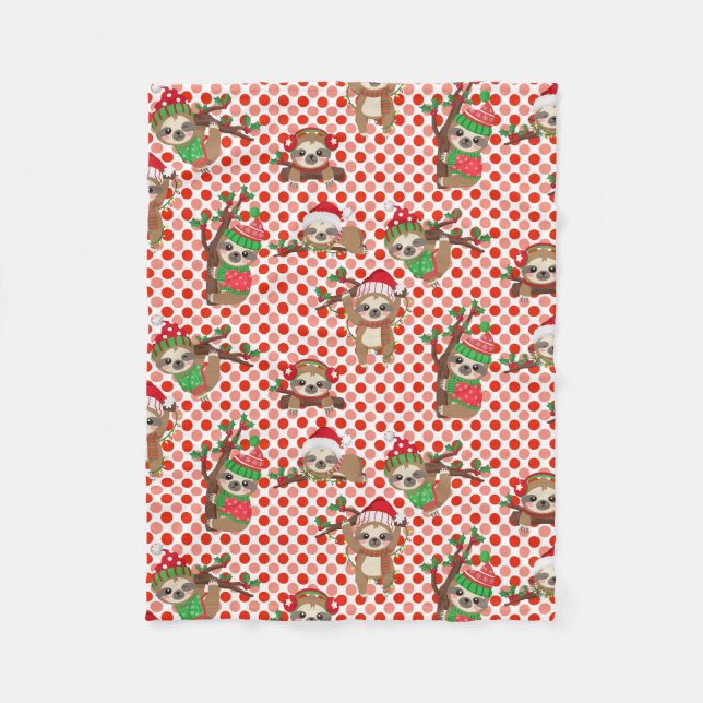 Cobertor De Velo Cobertura das preguiças de Natal (Frente)