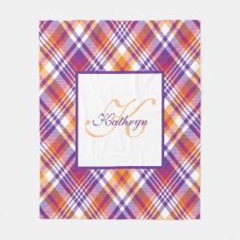 Cobertor De Velo Cobertura de Xadrez Púrpura, Laranja e Branco Pers