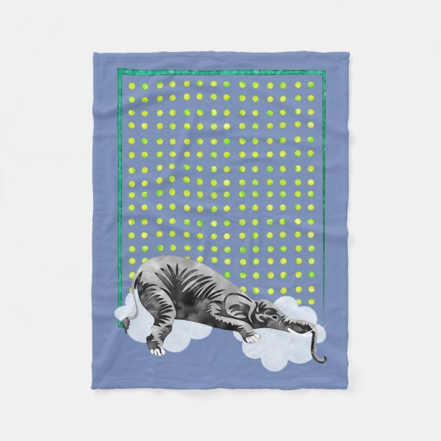 Cobertor De Velo Cobertura do bebê do elefante do sono (Frente)