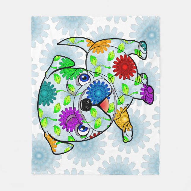 Cobertor De Velo Cobertura do bebê do filhote de cachorro do Pug - (Frente)