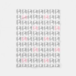 Cobertor De Velo Cobertura do elefante - cinzas e rosa