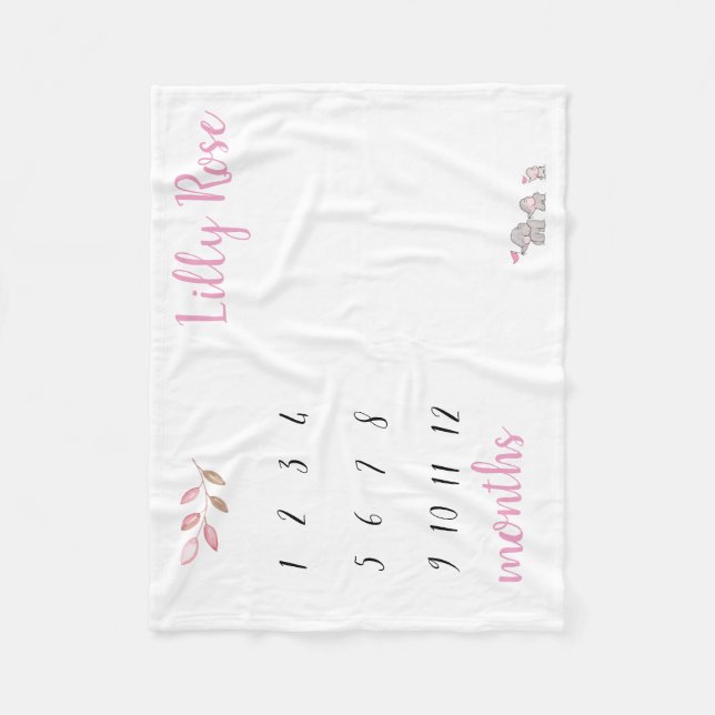 Cobertor De Velo Cobertura do marco miliário do elefante (Frente)