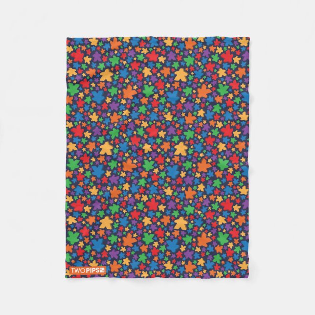 Cobertor De Velo Cobertura do teste padrão de Meeple (Frente)