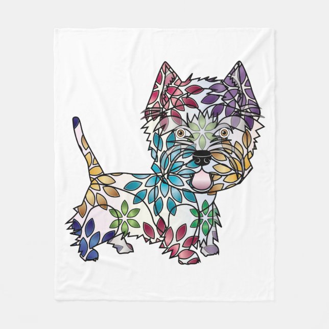 Cobertor De Velo Cobertura do velo de Terrier branco de montanhas (Frente)