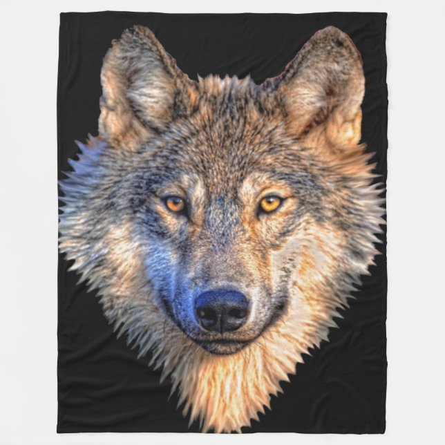 Cobertor De Velo Cobertura do velo do estilo do lobo (Frente)