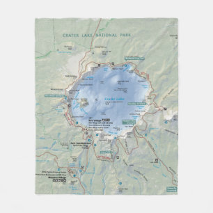 Cobertor De Velo Cobertura do velo do mapa do lago crater