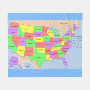 Cobertor De Velo Cobertura do velo do mapa dos Estados Unidos