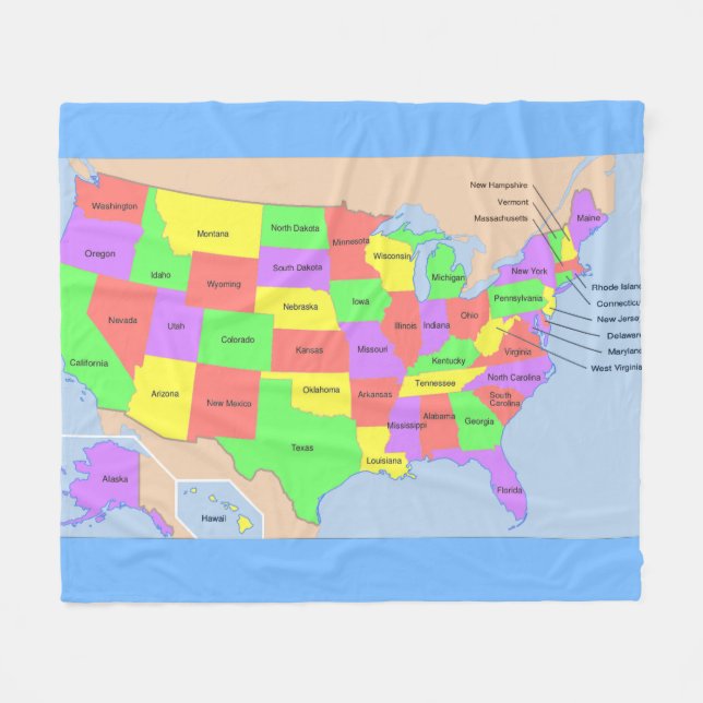 Cobertor De Velo Cobertura do velo do mapa dos Estados Unidos (Frente (Horizontal))
