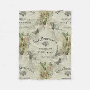 Cobertor De Velo Cobertura do vinho do vintage de Paris e do velo