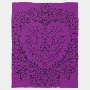 Cobertor De Velo Cobertura gótico do casamento do coração roxo e