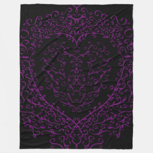 Cobertor De Velo Cobertura gótico do casamento do coração roxo e