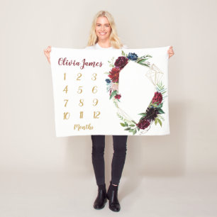 Cobertor De Velo Cobertura mensal do bebê do marco miliário do bebé