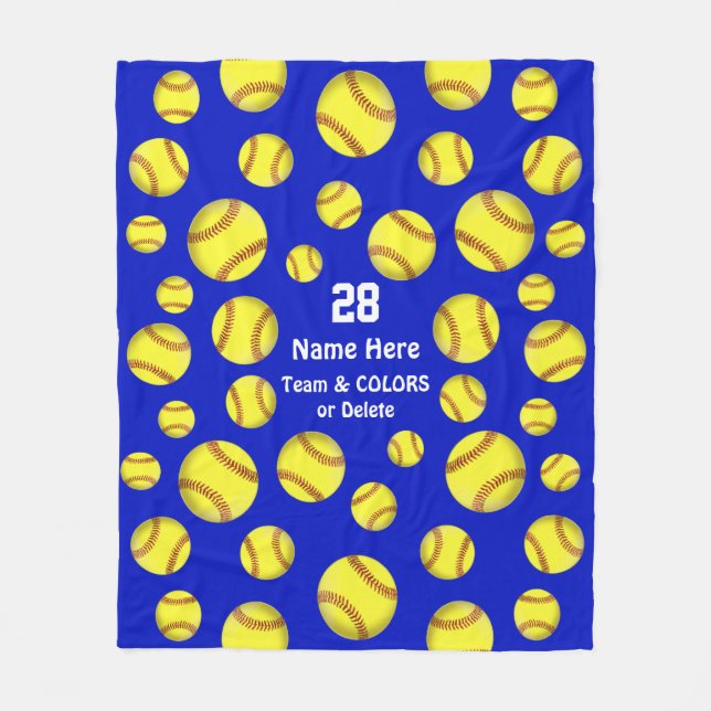 Cobertor De Velo Cobertura personalizada do lance do softball, (Frente)