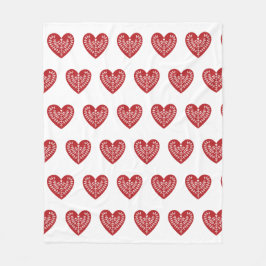 Cobertor De Velo Cobertura vermelha escandinava do velo do coração