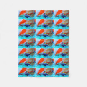 Cobertor De Velo cobertura vermelho-navegada do velo da escuna