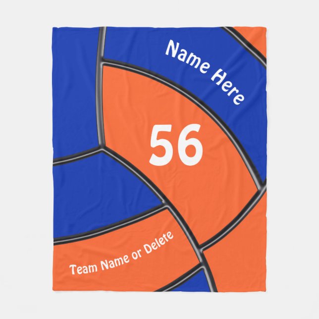 Cobertor De Velo Coberturas azuis alaranjadas personalizadas do (Frente)