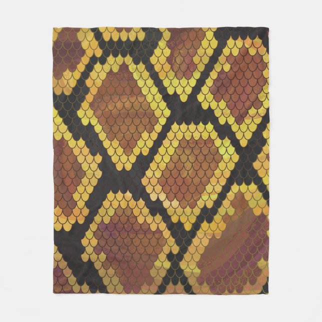 Cobertor De Velo Cobra Brown e Impressão Dourado (Frente)