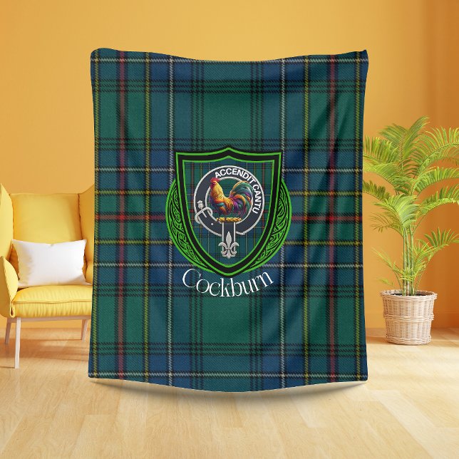 Cobertor De Velo Cockburn Scottish Clan Tartan Crest (Criador carregado)