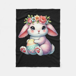 Cobertor De Velo Coelhinho da Páscoa Com Coroa de Flores Meninas Mu
