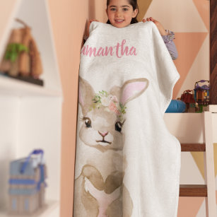 Cobertor De Velo Coelhinho de Bebê Cana-de-Água Bonita Personalizad