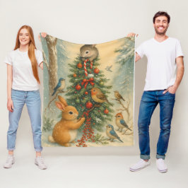 Cobertor De Velo Coelhinho florestal aconchegante natal caloroso fe