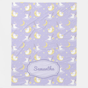 Cobertor De Velo Coelhinho fofo com lua e estrelas e o céu bebê