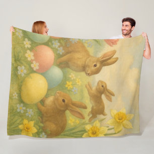 Cobertor De Velo Coelhinho Vintage/Ovo de Páscoa de Fleece/Primaver