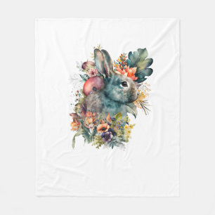 Cobertor De Velo Coelho Cinto Aquarela com flor