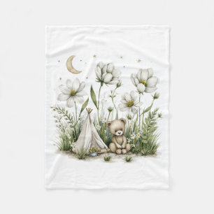 Cobertor De Velo Coelho Coelho de Aquarela Fofo com Lua e Estrelas