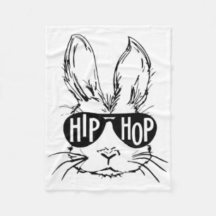 Cobertor De Velo Coelho da Páscoa Feliz Hip Hop com Óculos de Sol H