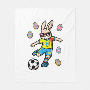 Cobertor De Velo Coelho de Páscoa Chute de Futebol Coelho Futebol M