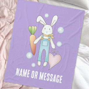 Cobertor De Velo Coelho de Pelúcia Roxo Personalizado Fofinho