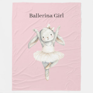 Cobertor De Velo Coelho Menina Bailarina Rosa em Tutu