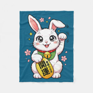Cobertor De Velo Coelho Sortudo Japonês Engraçado Maneki Neko